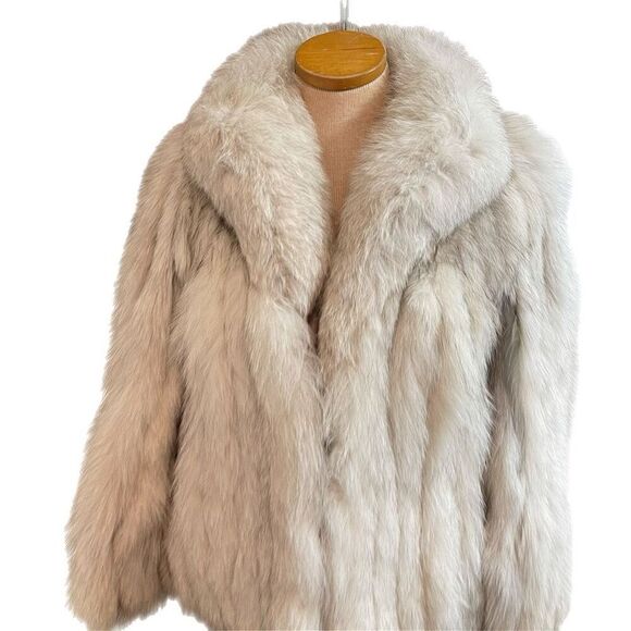 Mano Swartz Silver Fox Fur Coat Size Medium - Picture 2 of 12